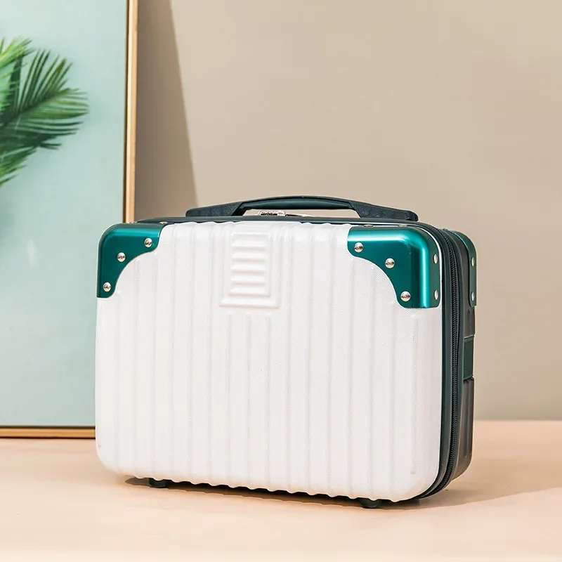 mini valise cosmétique étanche à la main pour enfants, valise d'embarquement légère, trousse de maquillage, 14"