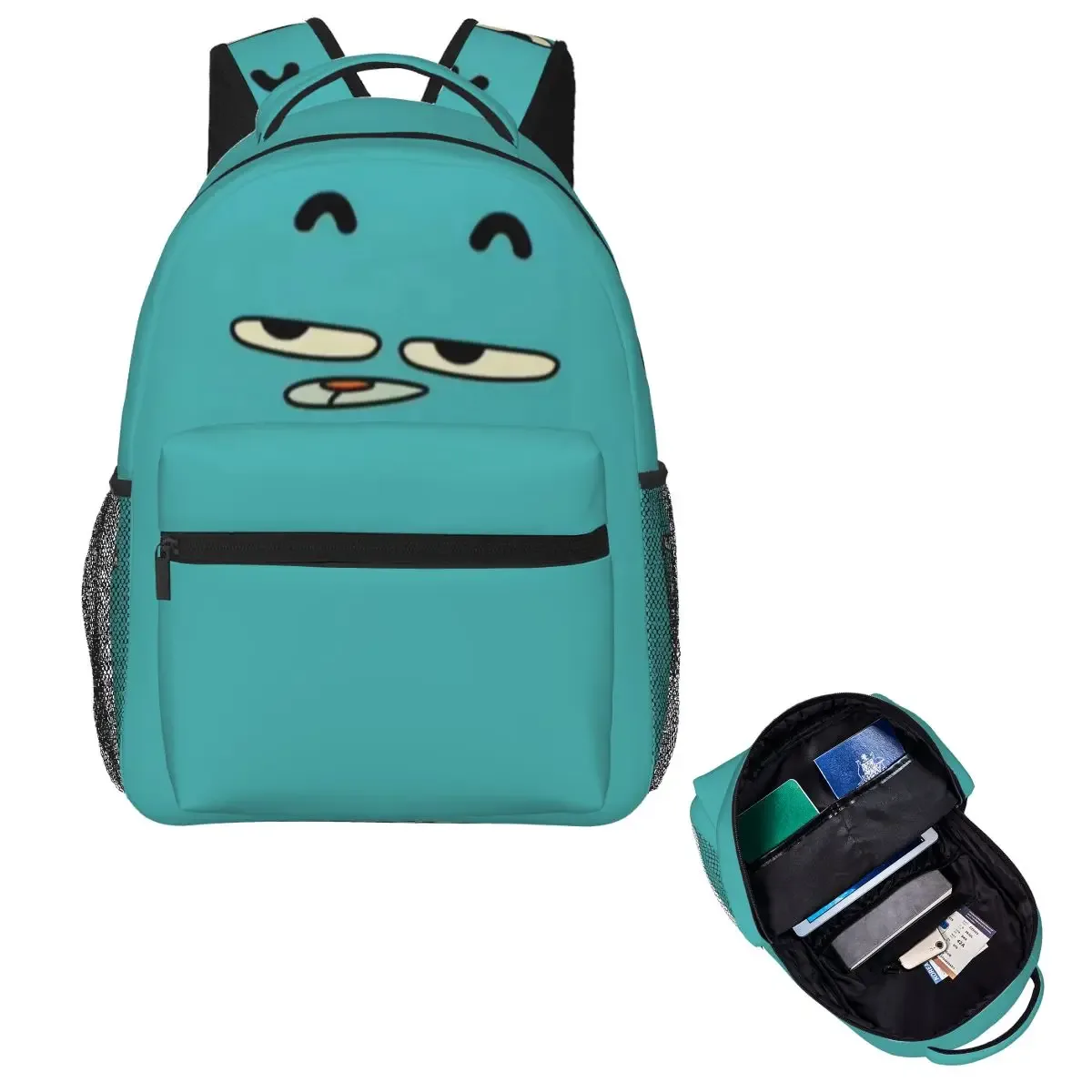 sac à dos gum gumball pour garçons et filles, cartable pour étudiants, sac de voyage à motif de dessin animé, sac à bandoulière de grande capacité