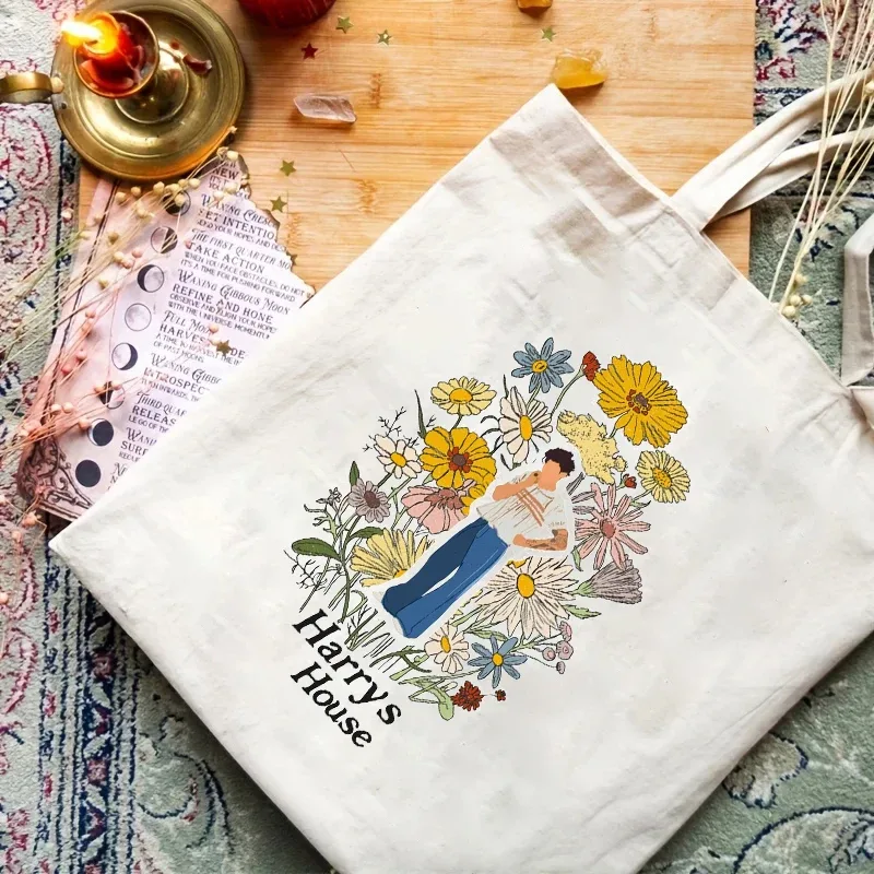 sac fourre-tout en toile motif harry house vintage, 1 pièce, sac d'école, sac à main et sac cadeau de shopping, parfait pour l'extérieur, cadeau de voyage