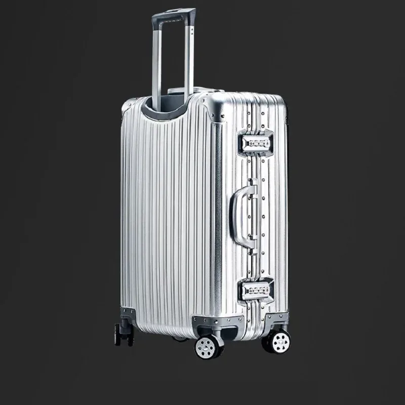 valises en alliage d'aluminium et de magnésium 100%, bagages légers spinner de 20/24/26/29 pouces, serrure tsa, sac de voyage durable