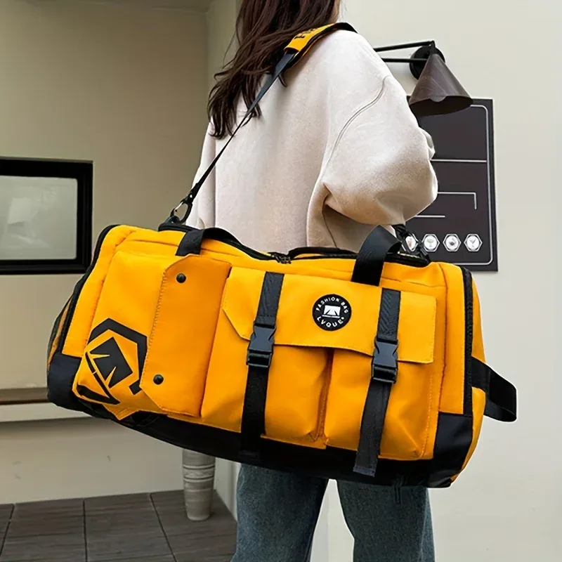 Nouveau sac de voyage grande capacité 2025, compartiment séparé pour chaussures, sac de sport et de gym avec fermeture éclair pour séparation sec/humide