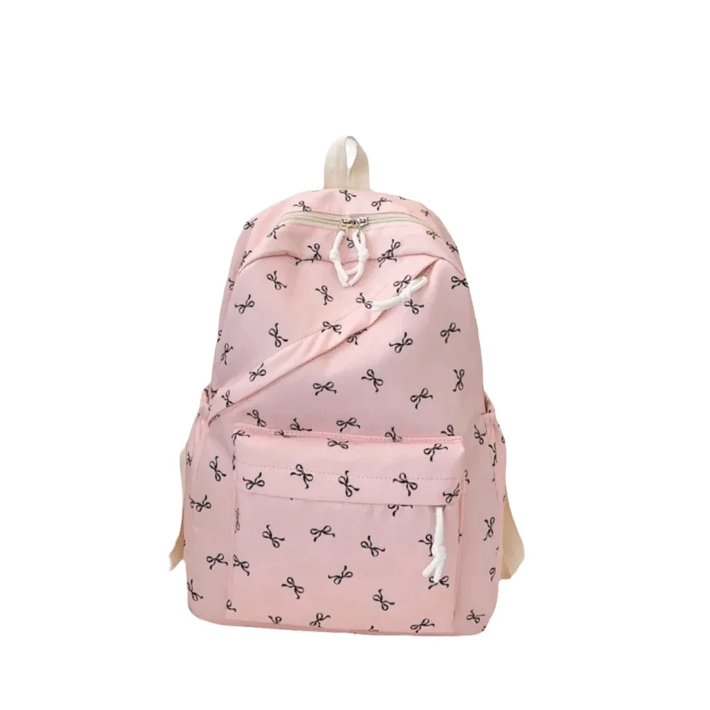 sac à dos en toile avec nœud, bretelles réglables, grande capacité, sac d'école pour étudiants, sac de rangement, sac à bandoulière de style japonais pour adolescents