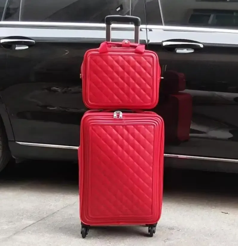 valise à roulettes carrylove en cuir pour femme, 20, 24 et 28 pouces, bagage cabine