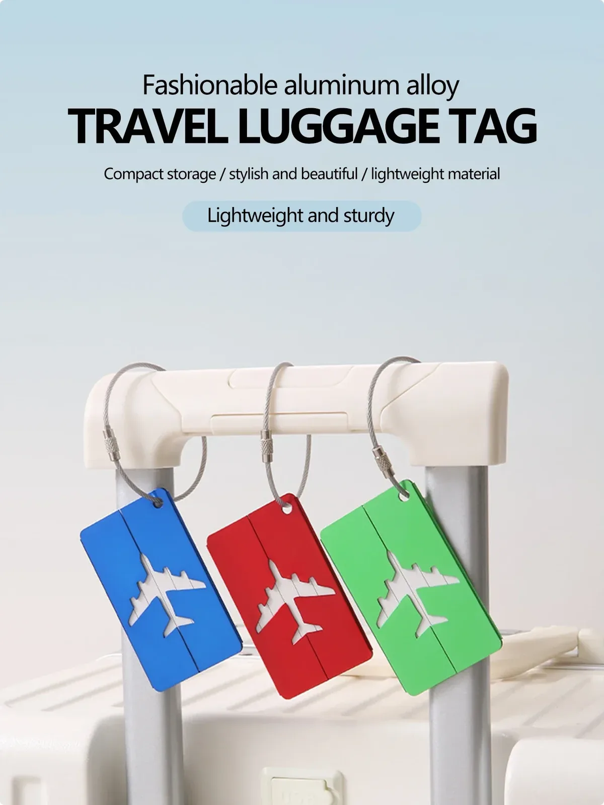 étiquette d'identification de voyage en aluminium de qualité supérieure, 1/10 pièces, durable, identification des bagages, porte-carte de visite, élégant, portable, sac d'étiquette de bagage