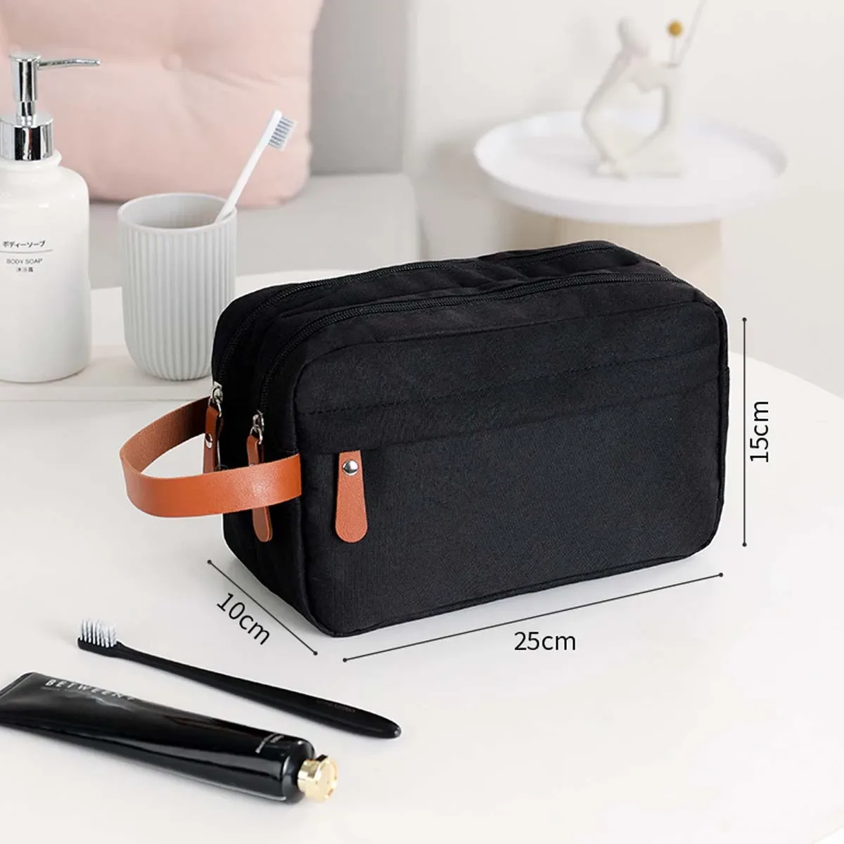 petite trousse de toilette pour homme, sac de rangement pour cosmétiques, portable, moderne, simple, grande capacité, voyage