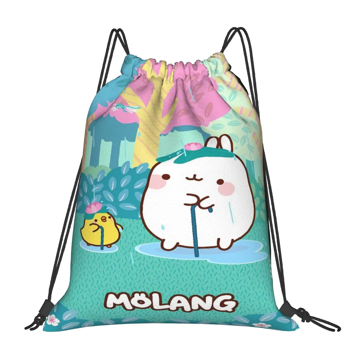 sac à cordon de serrage molang cartoon, sac à dos vintage résistant à l'eau, sac de sport pour femmes