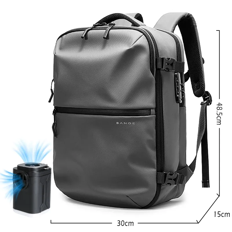 bange anti-vol hommes voyage sac à dos compression sous vide 15.6 pouces sac à dos pour ordinateur portable pour affaires sac d'école pack randonnée sacs à dos