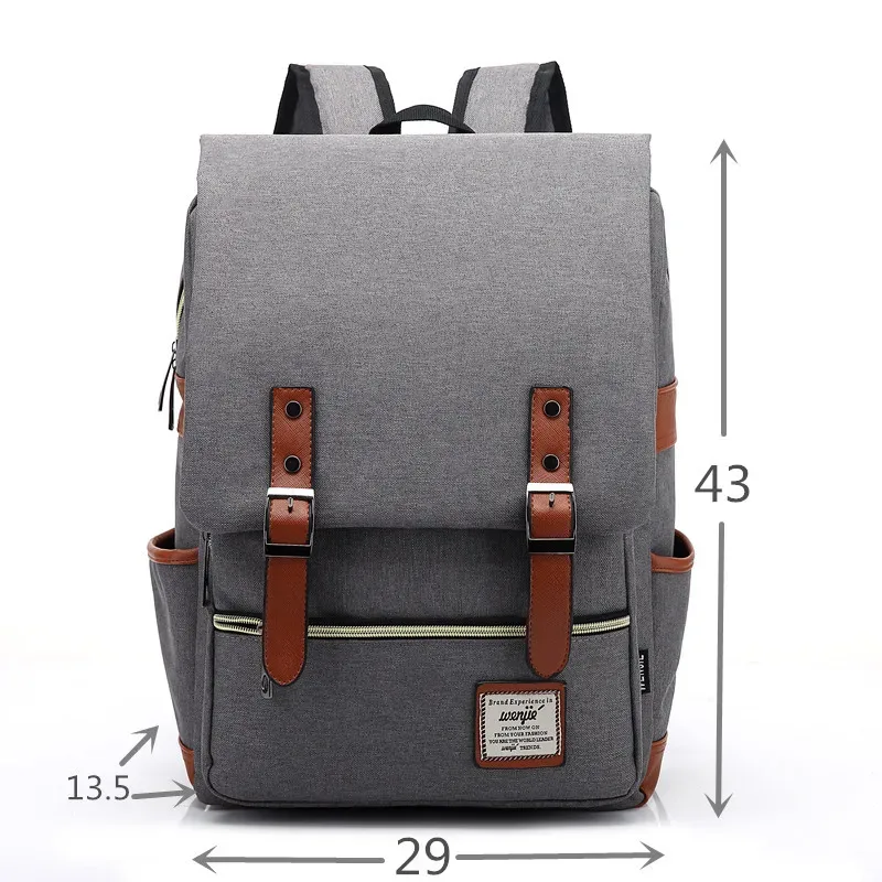 sac à dos vintage pour ordinateur portable de 16 pouces, sacs en toile pour femmes, sacs de voyage en toile pour hommes, sacs à dos décontractés rétro, sacs d'école pour adolescents