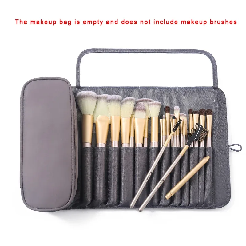 trousse de maquillage imperméable en nylon pour femme, sac à pinceaux cosmétiques, trousse de voyage, outils de pinceaux, sacs à roulettes