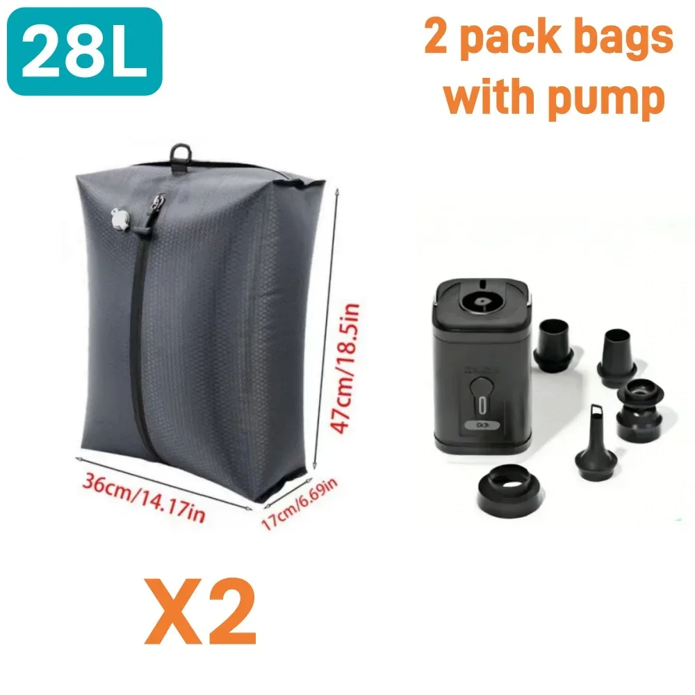 sacs de rangement sous vide en tpu 28l, sacs de voyage imperméables, cubes d'emballage, organisateur, accessoires de voyage, sac de voyage