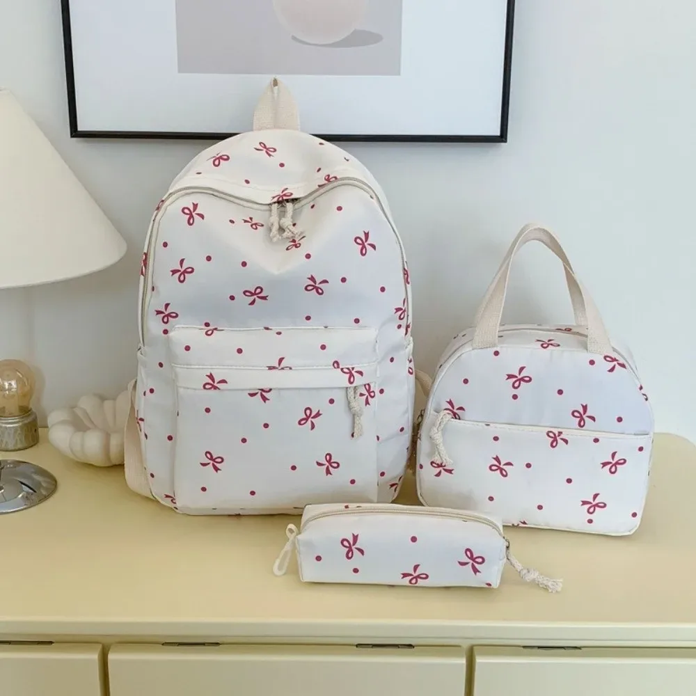 ensemble de sacs d'école trois pièces avec trousse, sac à dos en nylon grande capacité avec nœud, protection a