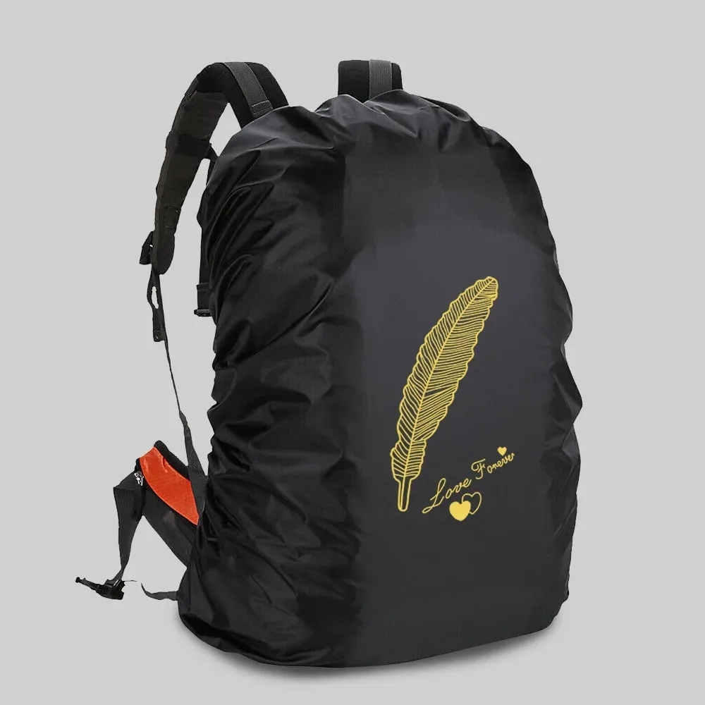 juste de protection imperméable et anti-poussière pour cartable, sac à dos d'escalade en plein air, impression d'image blanche, housse de pluie pour le camping, 20-70l
