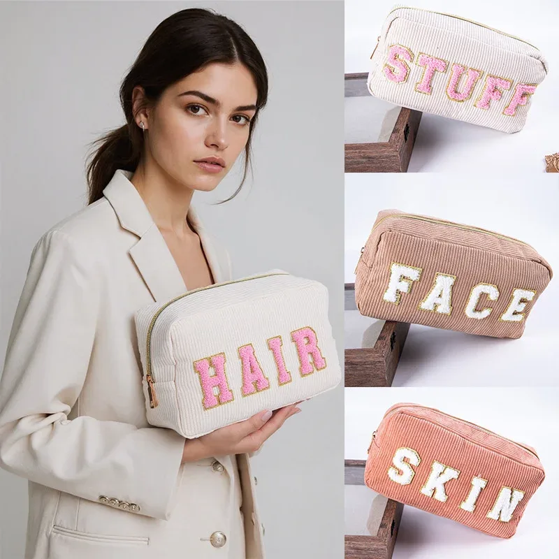 1 pièce Trousse de maquillage et de toilette de voyage, sac de rangement mignon pour outils de beauté et accessoires cosmétiques