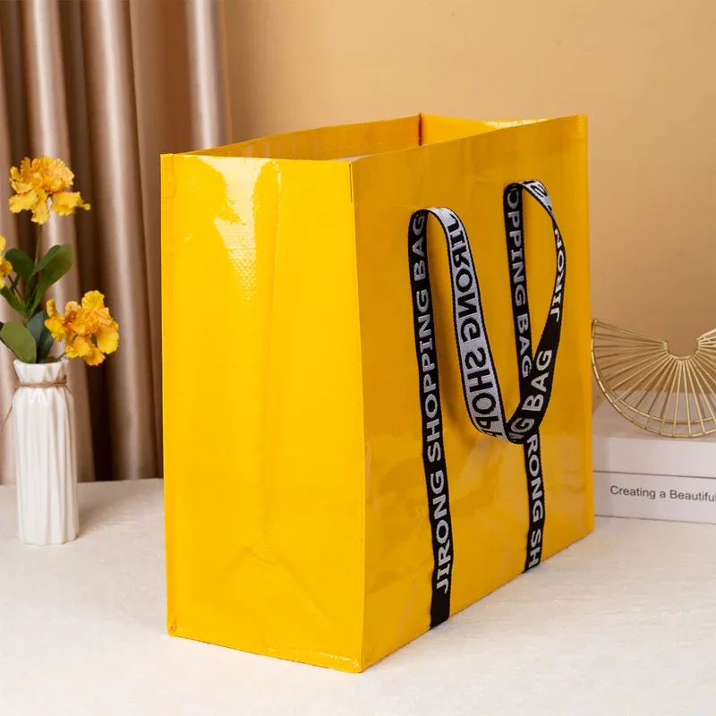 sac de courses tissé pp couleur, fourre-tout pliable et réutilisable, pochette pliante de voyage, sac de rangement de salle de bain non tissé, nouvelle collection