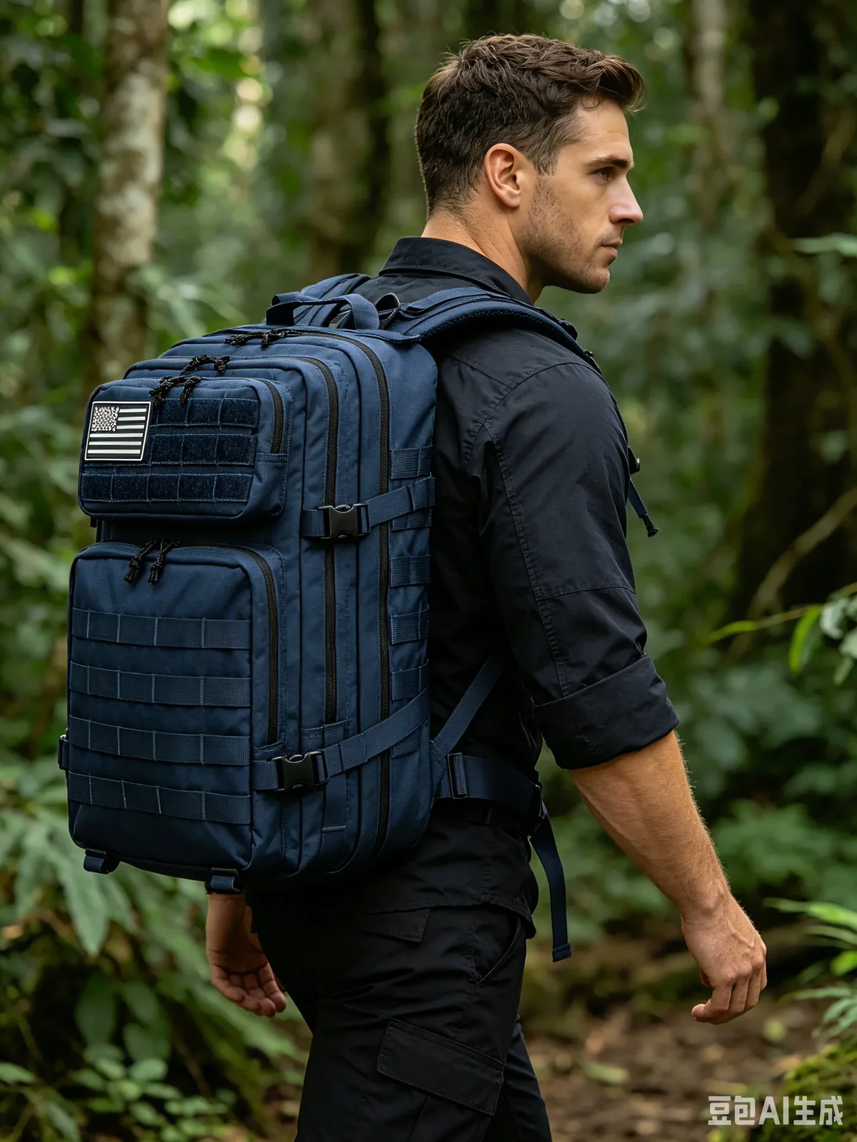 Sac à dos tactique imperméable en nylon durable de 50 L pour la randonnée en plein air, la pêche, la chasse, le camping, le trekking, les sports, les voyages, sac à bandoulière