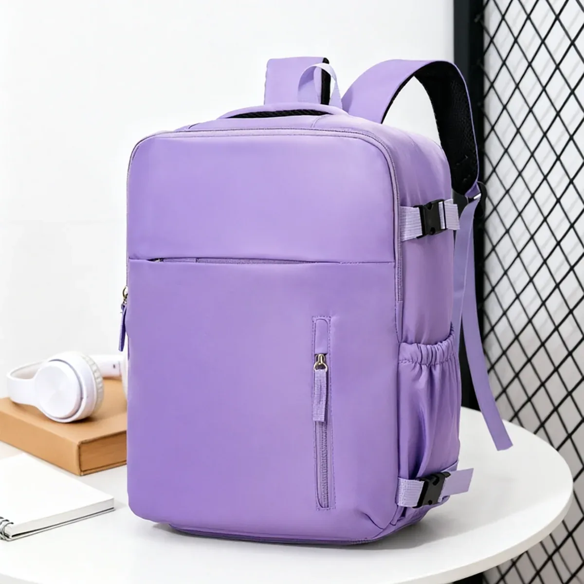 sac à dos de voyage, sac à dos de grande capacité, sac à dos léger pour voyages d'affaires pour femmes, sac multifonctionnel pour ordinateur à ouverture et fermeture à 180 degrés pour hommes