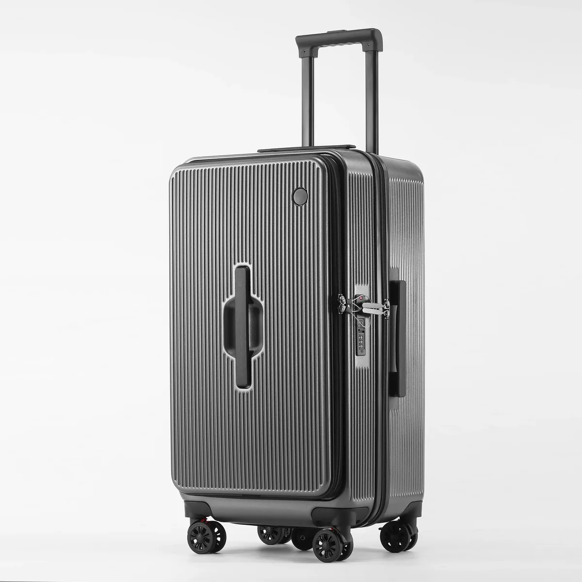 valise premium pure pc à double ouverture 20/25/29 pouces avec serrure tsa, compartiment de rangement 1:9/3:7, valise de voyage à 4/5 roues pivotantes pour toutes les voyages