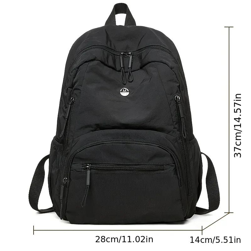 sac à dos minimaliste léger de grande capacité avec bretelles réglables, sacs à dos décontractés de voyage de sport de style collégial