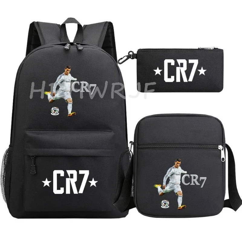 Ensemble de sacs à dos imprimés Sports CR7 pour adolescents, sacs d'école décontractés adaptés aux garçons et aux filles, mochilas de voyage légères
