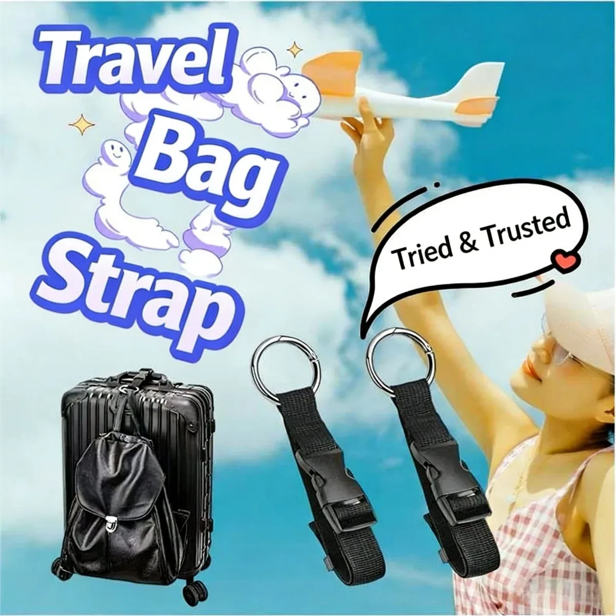 sangle de fixation pour bagages de voyage, sangle externe pour sac à dos, sangle portable avec boucle de déverrouillage, sangle de bagage pour sac supplémentaire, support de veste