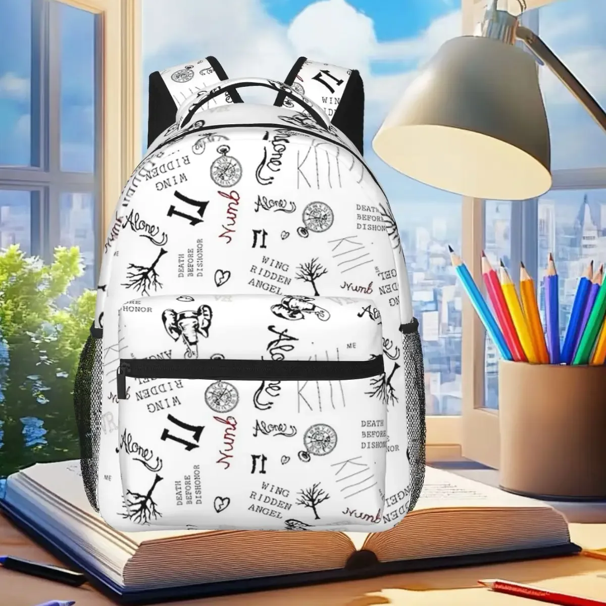 tatouages xxxtentacion, papier peint, sacs à dos, sacs à dos pour garçons et filles, sacs d'école pour étudiants, sac à dos de voyage, sac à bandoulière, grande capacité
