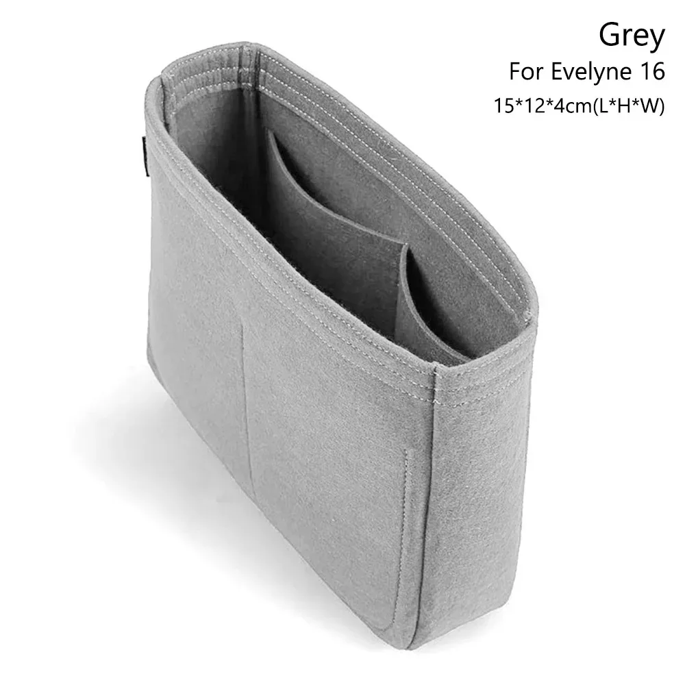 sac à main en feutre, sac d'insertion, sac de rangement, sac interne, sac de support portable, organisateur pour evelyne 16/29/33