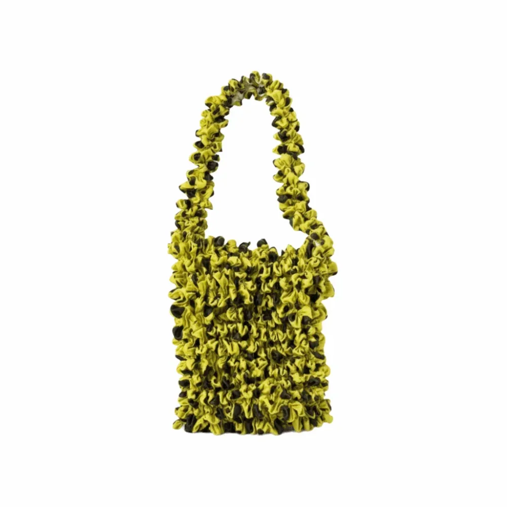 sac bandoulière à bulles grande capacité en polyester souple noir à pois, sac de shopping réutilisable en tissu tissé