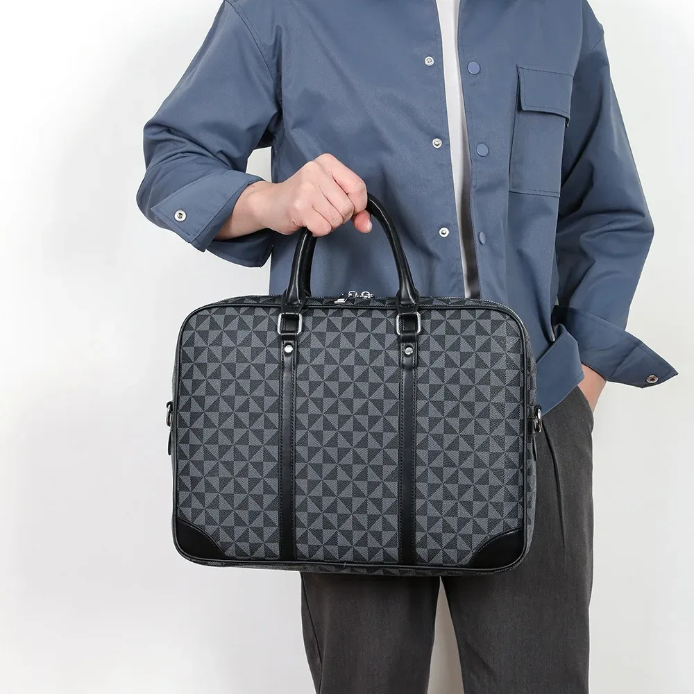 nouvelle sacoche de luxe en cuir pu pour hommes, sac messager d'affaires, sac à main pour ordinateur portable, sac à bandoulière de designer pour homme