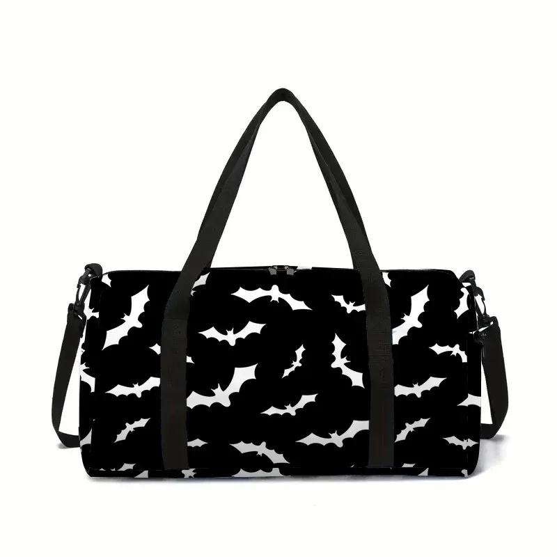 sac de voyage blanc et noir grande capacité pour garçons et filles, meilleurs cadeaux, sacs de voyage plats 2d à motif de dessin animé, sacs à main pour enfants