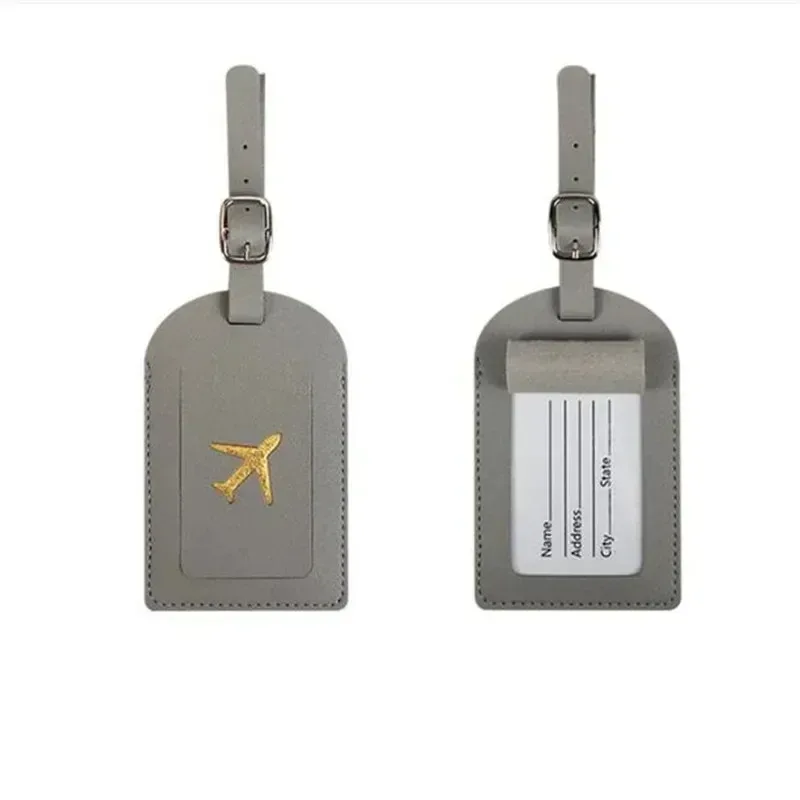 étiquette d'adresse de valise, étui d'embarquement en cuir estampillé, étiquette de bagage d'affaires, nom, identification, clip d'adresse, accessoires de voyage