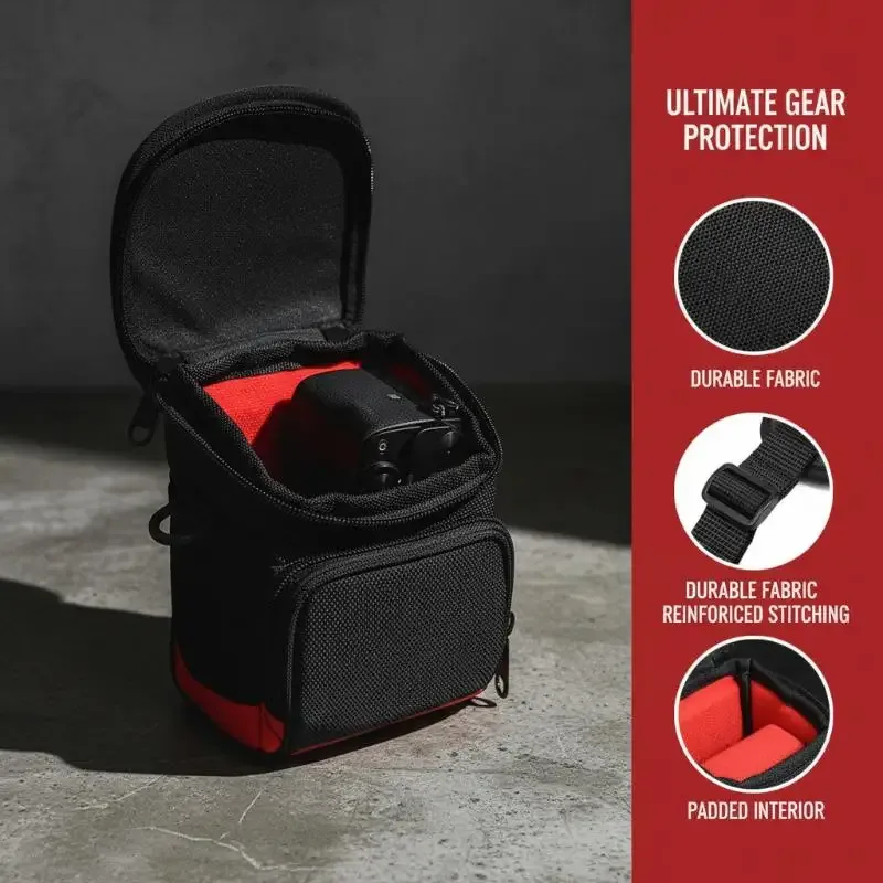 sac à dos photo numérique étanche en nylon noir pour appareil photo reflex, mini sac à bandoulière anti-dommag