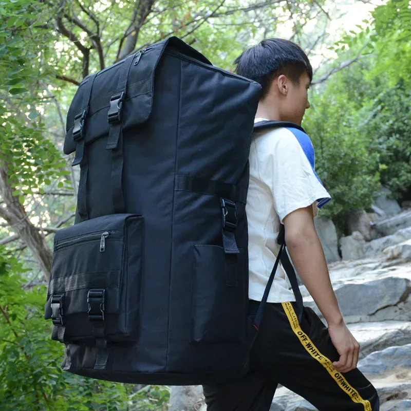 sac à dos de voyage unisexe grande capacité 120l en tissu oxford, style urbain simple pour sports de plein air, sac de randonnée avec bretelles ergonomiques