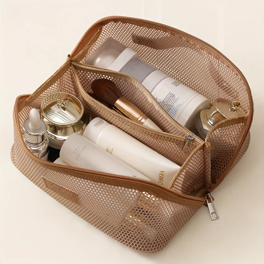 trousse de maquillage femme de luxe, sac de rangement cosmétique, boîte de voyage zippée pour maquillage et articles de toilette