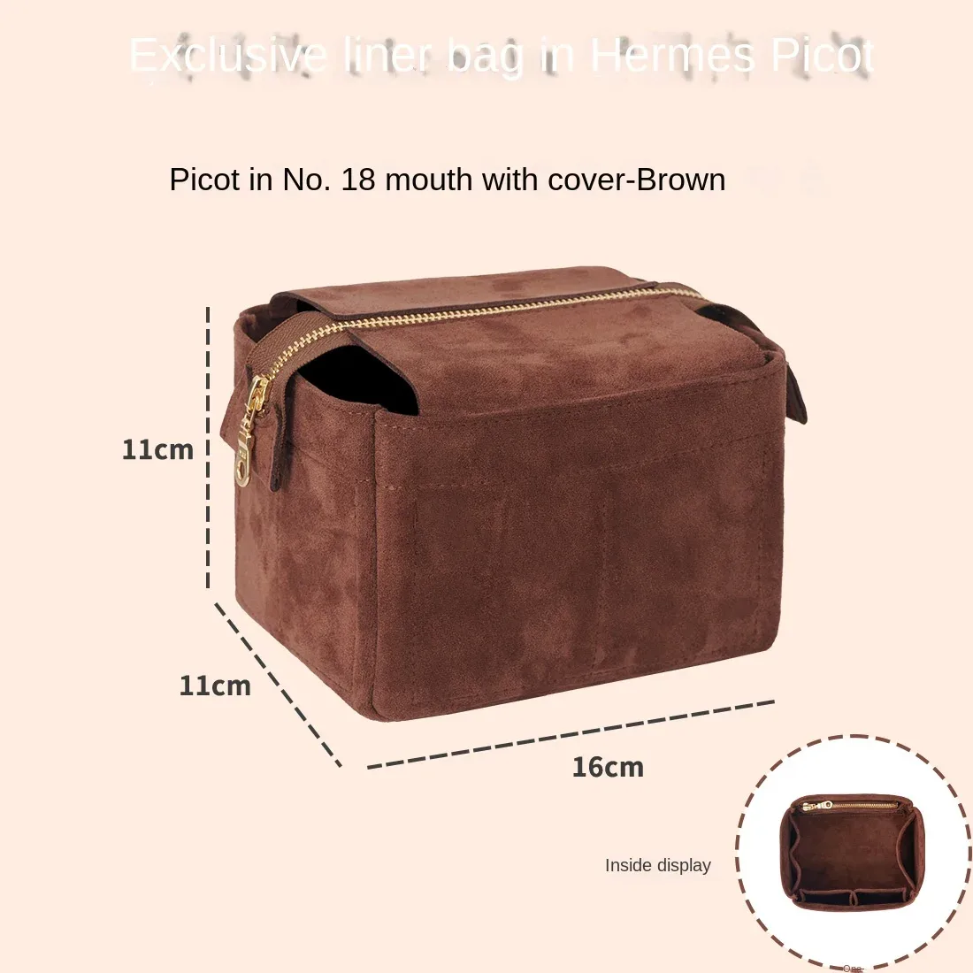 convient pour h picotin 18 22 sac à main de rangement robee moelleux insérer organisateur pour sac à main de luxe sac cosmétique organisateur voyage maman sac