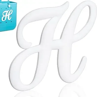 1pc lettre décorative pour sac à main, lettres de l'alphabet de couleur blanche accessoires de décoration lettres de l'alphabet 3d pour sac fourre-tout de plage