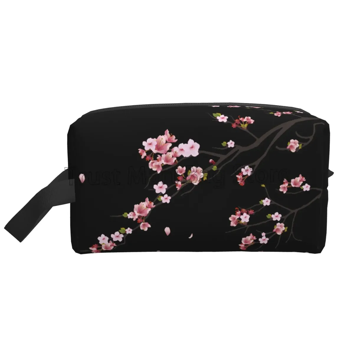 sacs à cosmétiques japonais sakura imprimés fleurs de cerisier pour femmes, pochette de toilette de voyage à fermeture éclair, grand sac de maquillage résistant à l'eau, cadeau