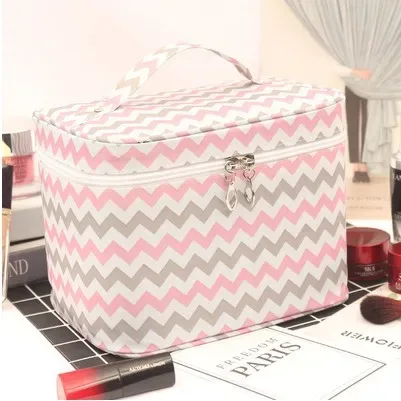 sac de maquillage en toile imperméable pour femmes, organiseur de cosmétiques portable pour les voyages, pochette de rangement pour articles de toilette mignonne