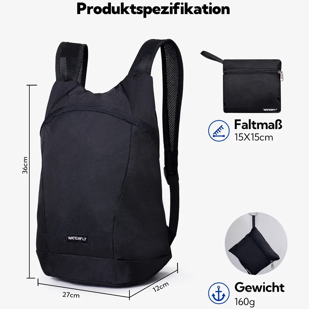 sac à dos de randonnée léger pliable pour hommes et femmes, sac à dos de voyage pliable, sac de jour décontracté ultraléger et fin, 15l