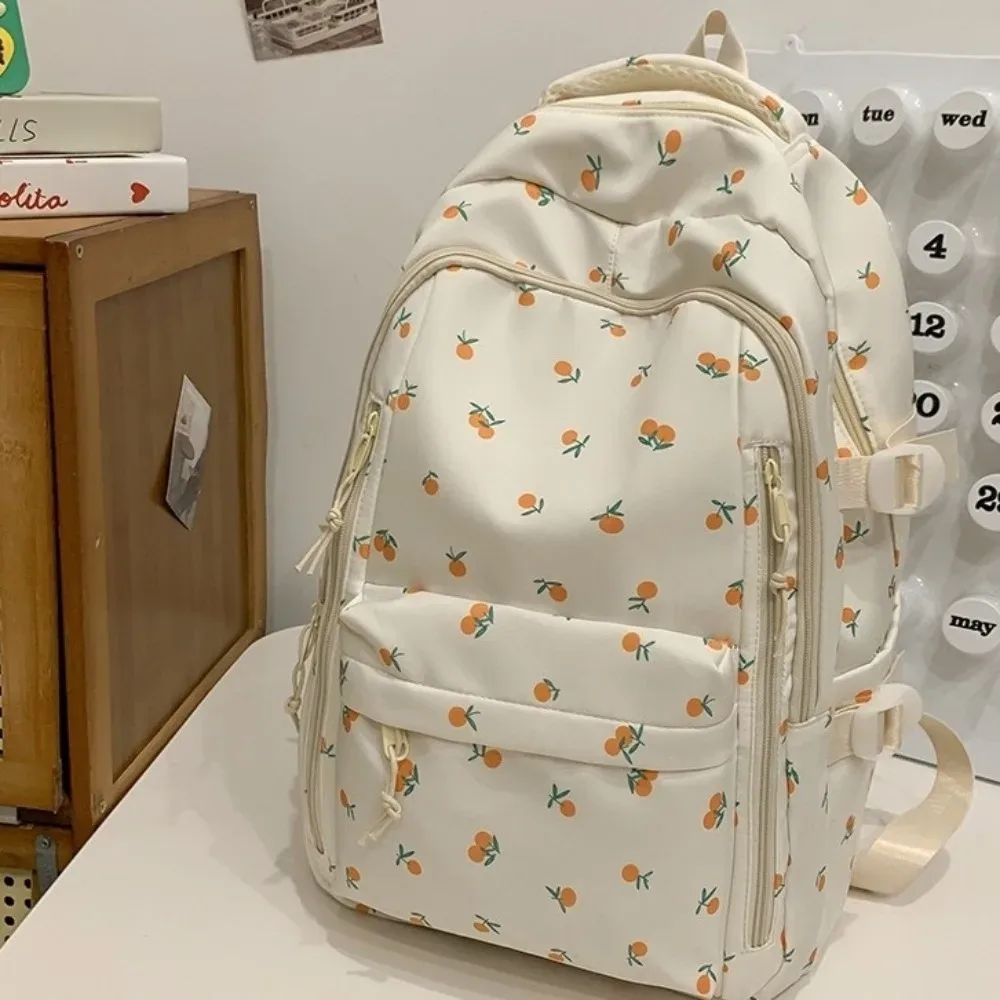 sac à dos à imprimé floral de grande capacité, multi-compartiments, multi-poches, motif nœud, sac d'école imperméable, sac à dos épaissi pour voyage