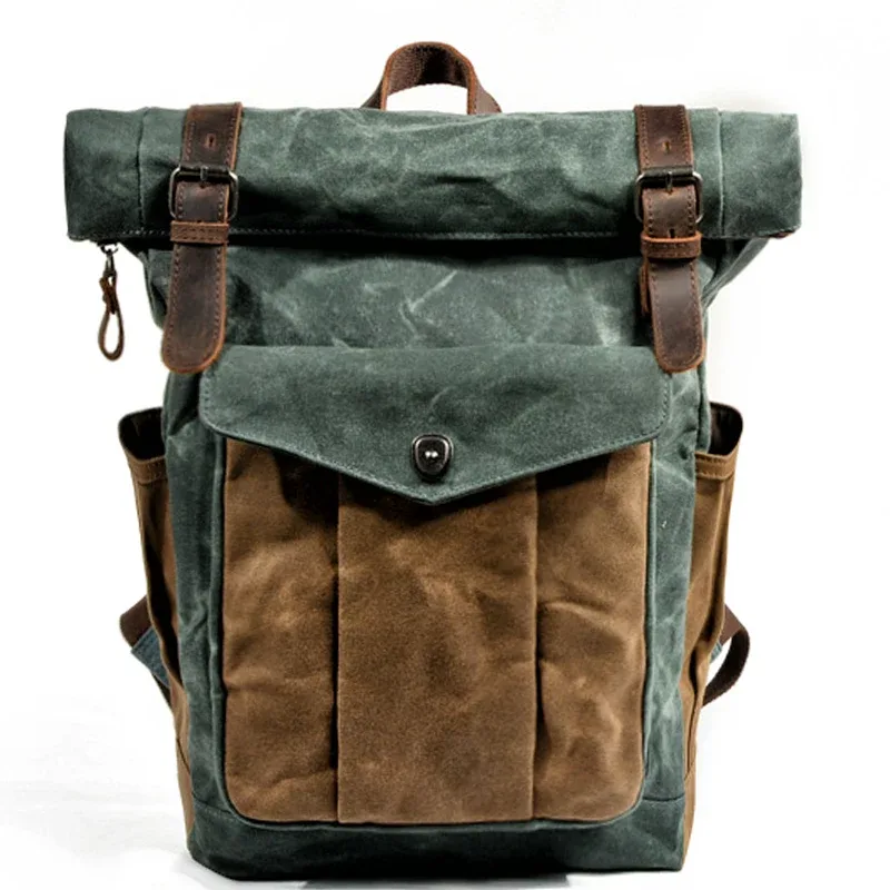 Sac à dos en toile pour hommes, loisirs de plein air, simple et pratique, grande capacité, sac d'alpinisme, sac de voyage pour hommes