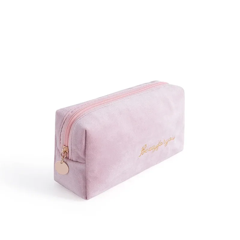 sac de rangement de maquillage en velours doux pour femme, trousse de toilette pour coussinets, trousse de maquillage de voyage gt, trousse de beauté pour évaluateurs