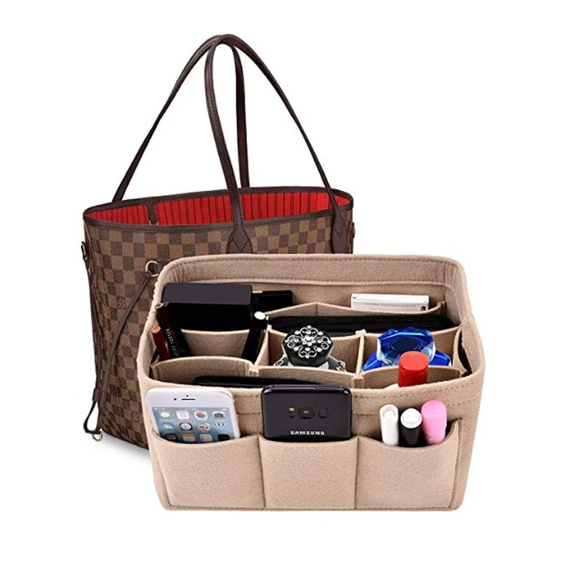 Sac d'insertion d'organisateur de maquillage pour sac à main, sac à cosmétiques portatif de sac à main intérieur de voyage, sacs à cosmétiques adaptés à Speedy Neverfull