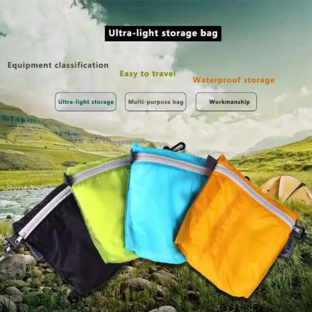 sac de natation étanche pour l'extérieur, sac de natation pour le camping, sac de randonnée avec crochet, sac de rangement à fermeture éclair, poudre de poche 4 couleurs
