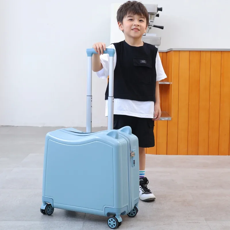 poinvalise de voyage pour enfants avec roues tournantes, assis et roulé, sac de voyage pour enfants, bagage à main avec mot de passe