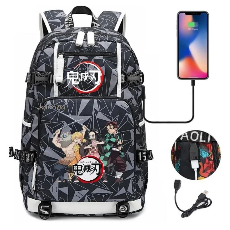 sac à dos hot kamado nezuko demon slayer camouflage, grande capacité, pour adolescents, sacs d'école pour ordinateur portable, léger, pour voyage en plein air, randonnée