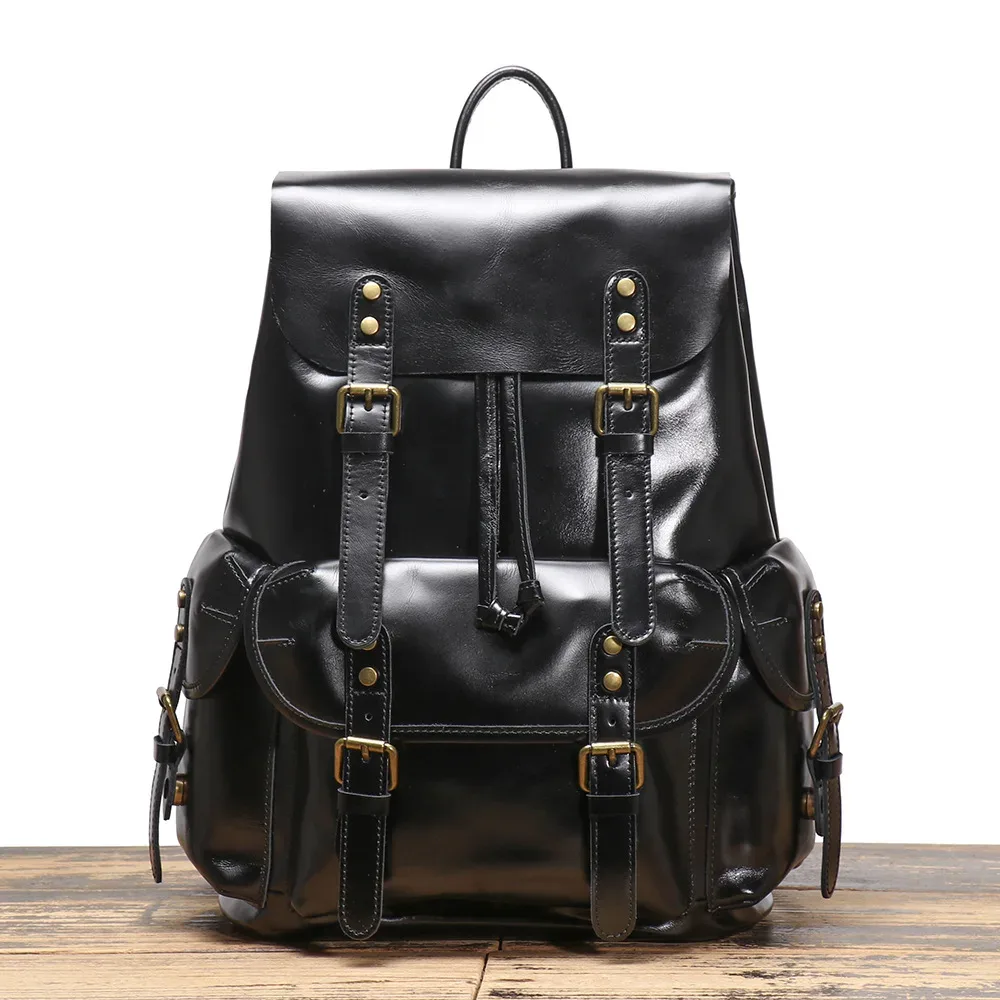 sac à dos vintage en cuir de vache véritable fait main pour homme, voyage, école, collège, décontracté, rétro, élégant, unique