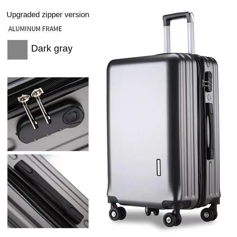 valise à main avec cadre en aluminium, 20 22 24 28 pouces, bagage roulant, cabine de voyage, boîtier de chariot, sac de voyage, verrouillage par mot de passe, fermeture éclair