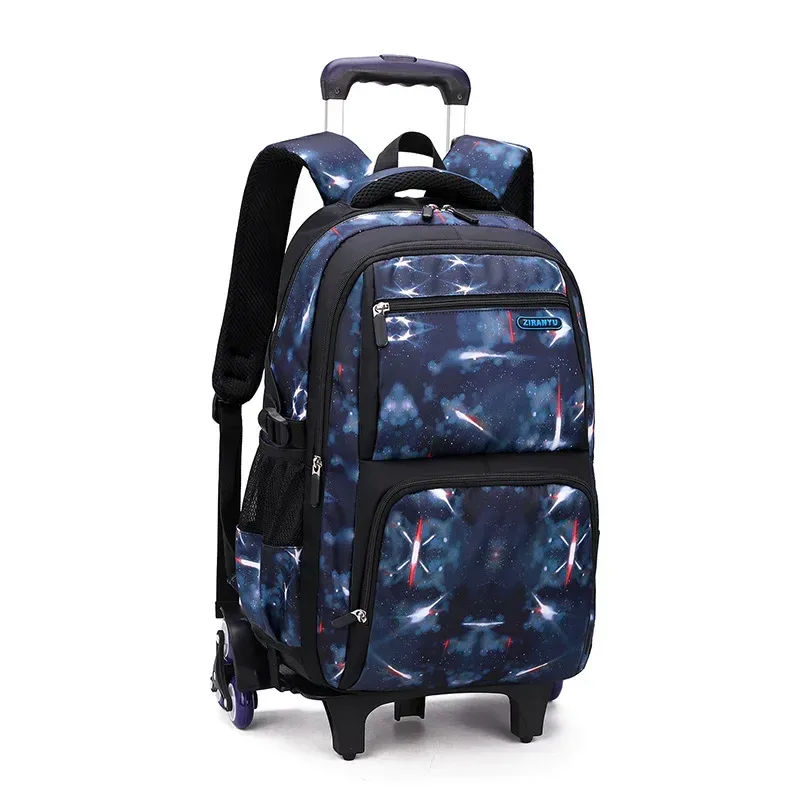 sac d'école enfants sac à dos roulant pour garçon sac à dos à roulettes sac d'école avec roues chariot bookbag bagage à main avec sac à déjeuner