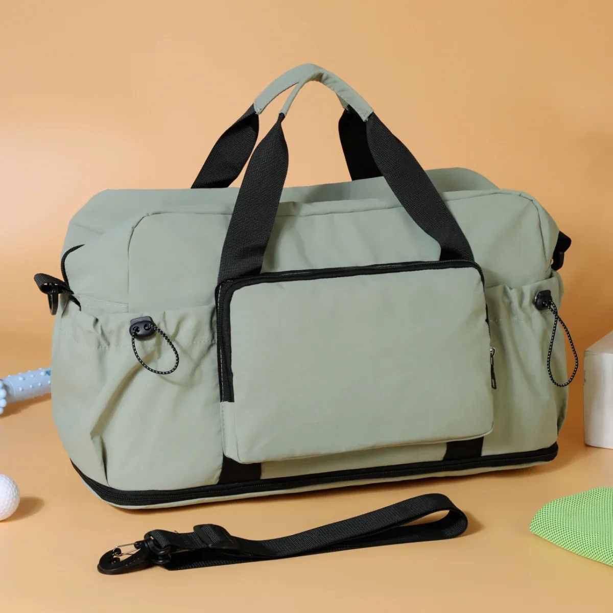 sac de voyage de grande capacité pour les courts voyages, sac de rangement pour bagages, sac de sport léger et portable pour femmes, extensible et peut être fixé à une valise trolley