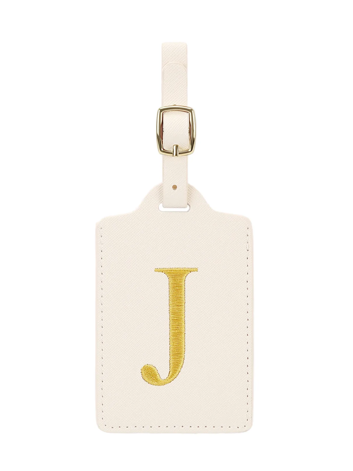 étiquette de bagage en cuir brodée élégante et personnalisée, étiquette d'identification de bagage anti-perte (lettres a~z), accessoire de voyage unisexe.